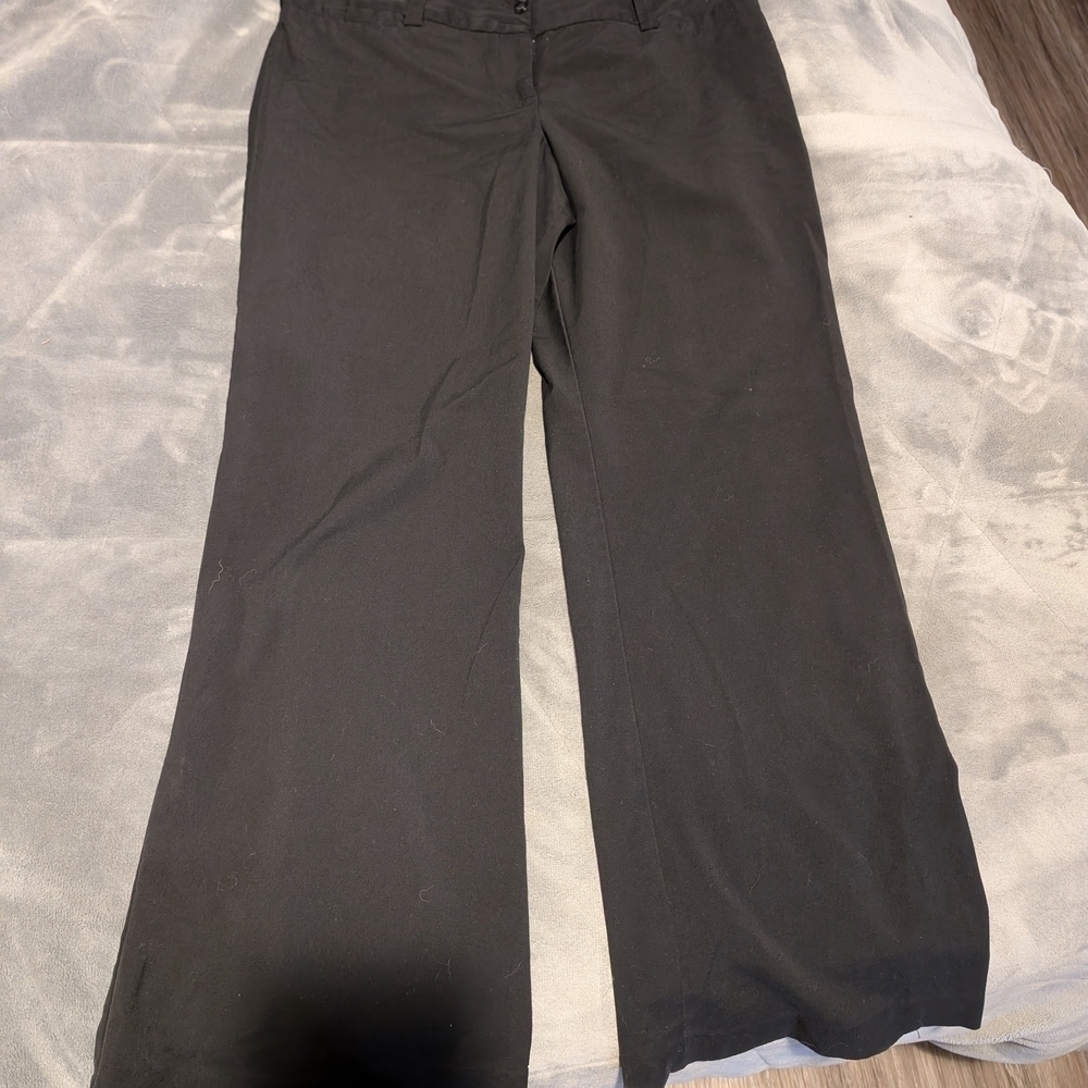 Black Wide-Leg Trousers‎